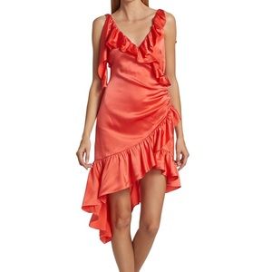 Cinq a Sept Petunya Silk Ruffle Dress